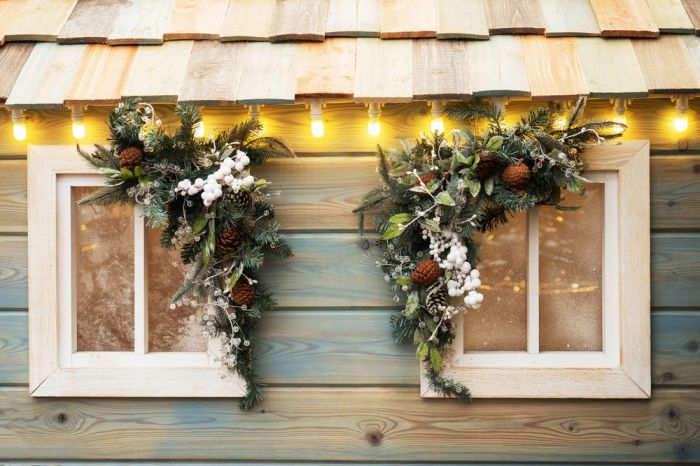 Exterior window christmas decoration ideas